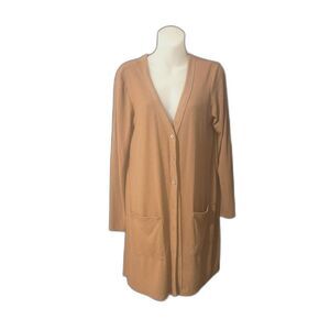 Wonderly Women's Long-line Cardigan Caramel Size Small